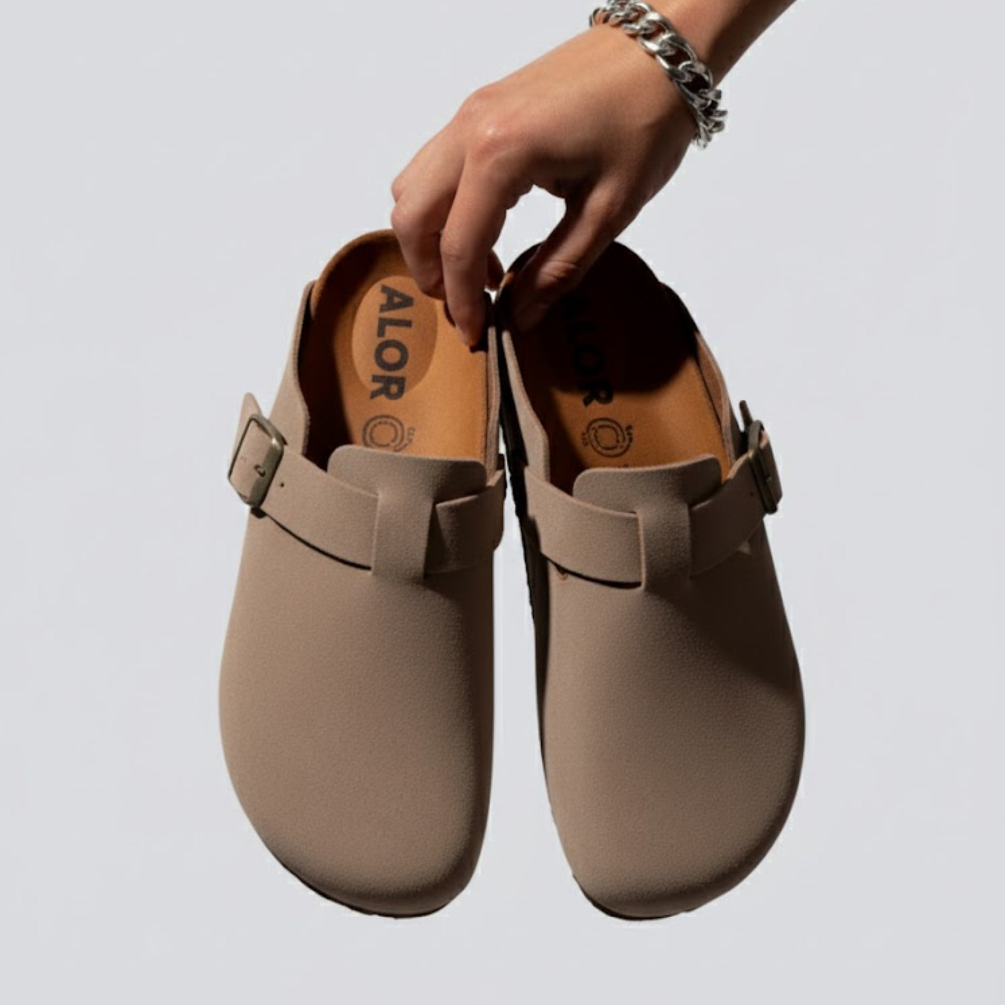 ZAPATOS ZUECOS SUEDE GAMUZA BEIGE