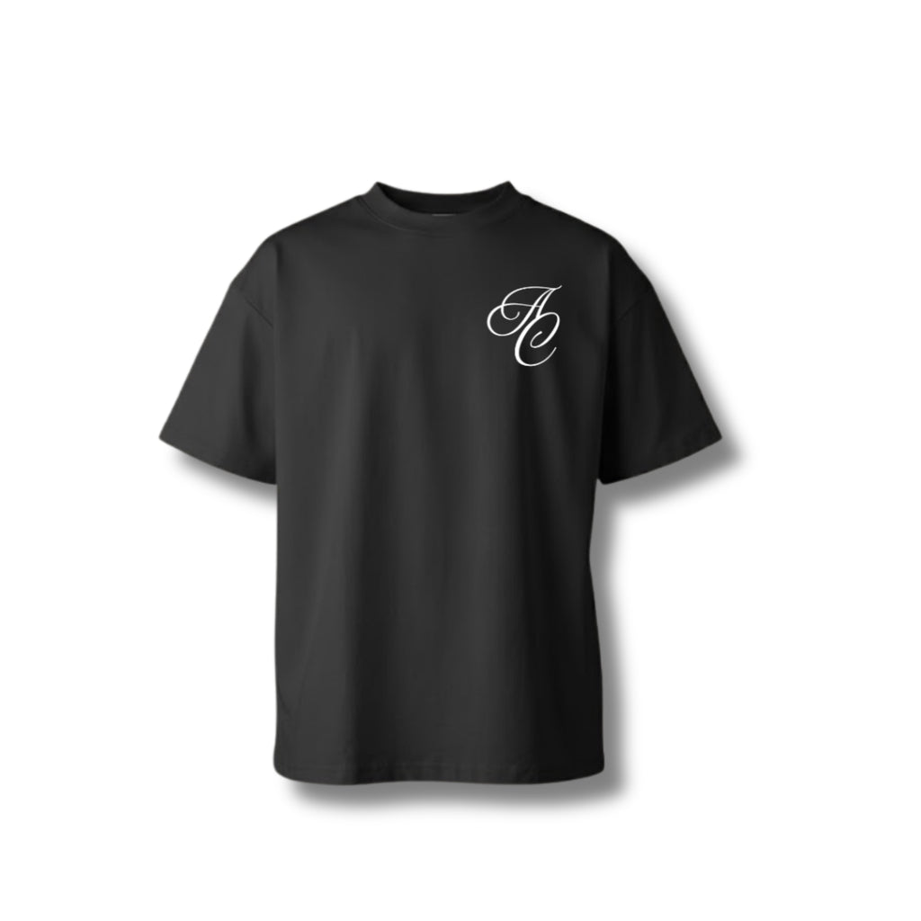 PLAYERA SEMIOVERSIZE TEE NEGRO 305 GR DROP 001